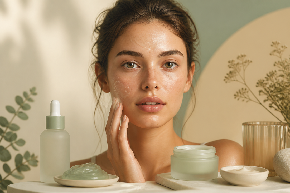Balanced facial zones with water droplets and a lightweight gel texture