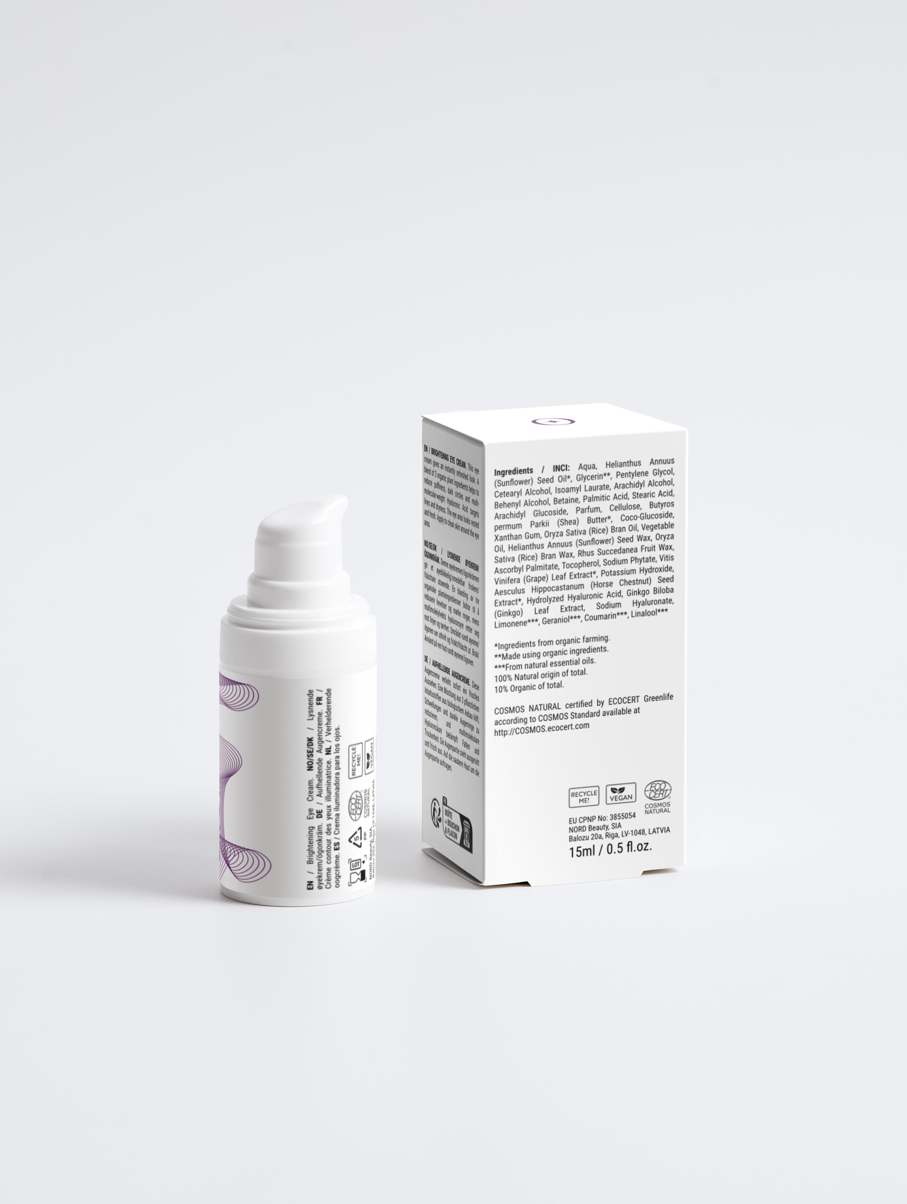 Brightening Eye Cream for Dark Circles, Puffiness & Fine Lines with Hyaluronic Acid & Shea Butter