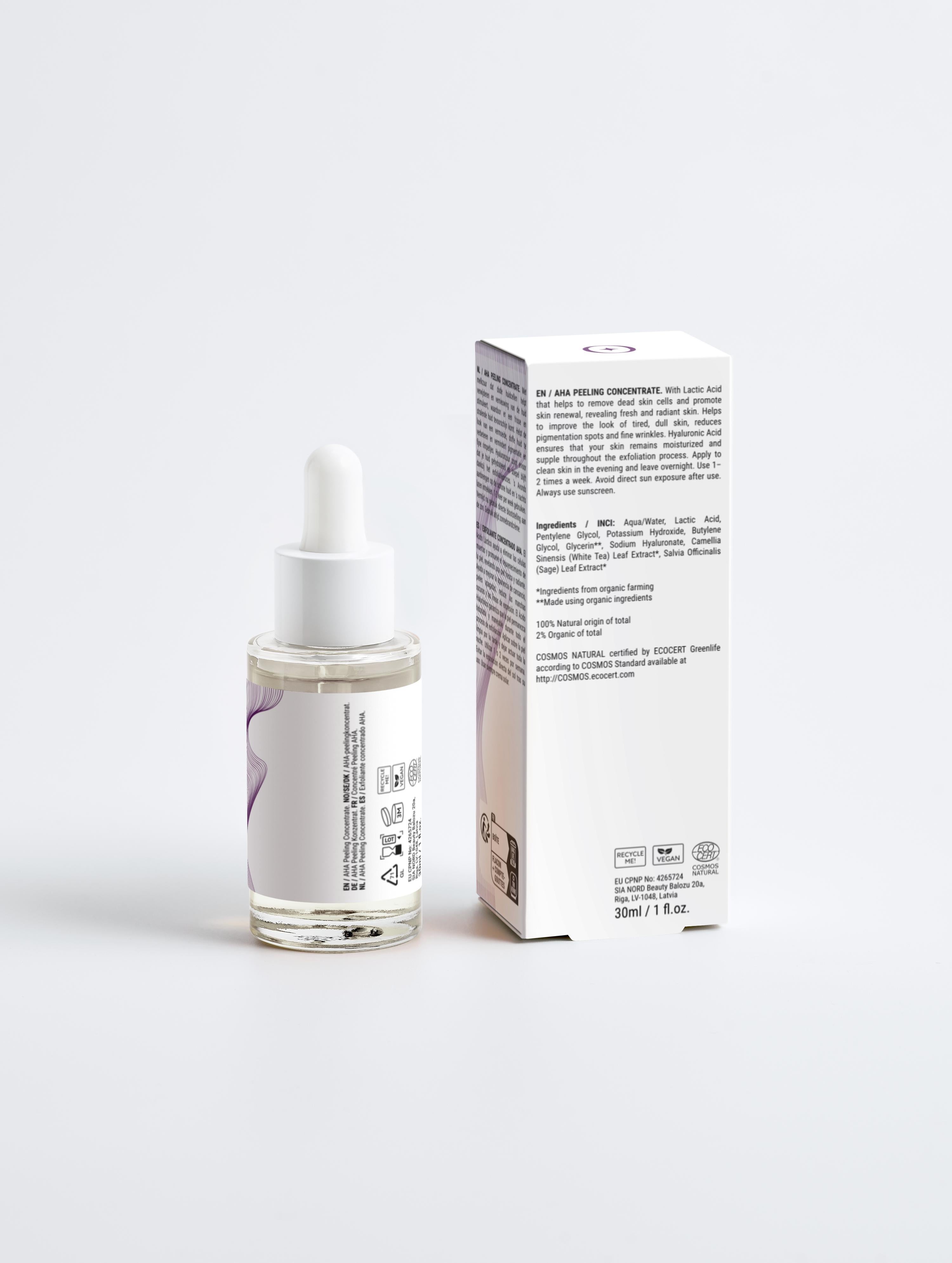 AHA Peeling Concentrate: 10% Lactic Acid & Hyaluronic Acid for Radiant Skin