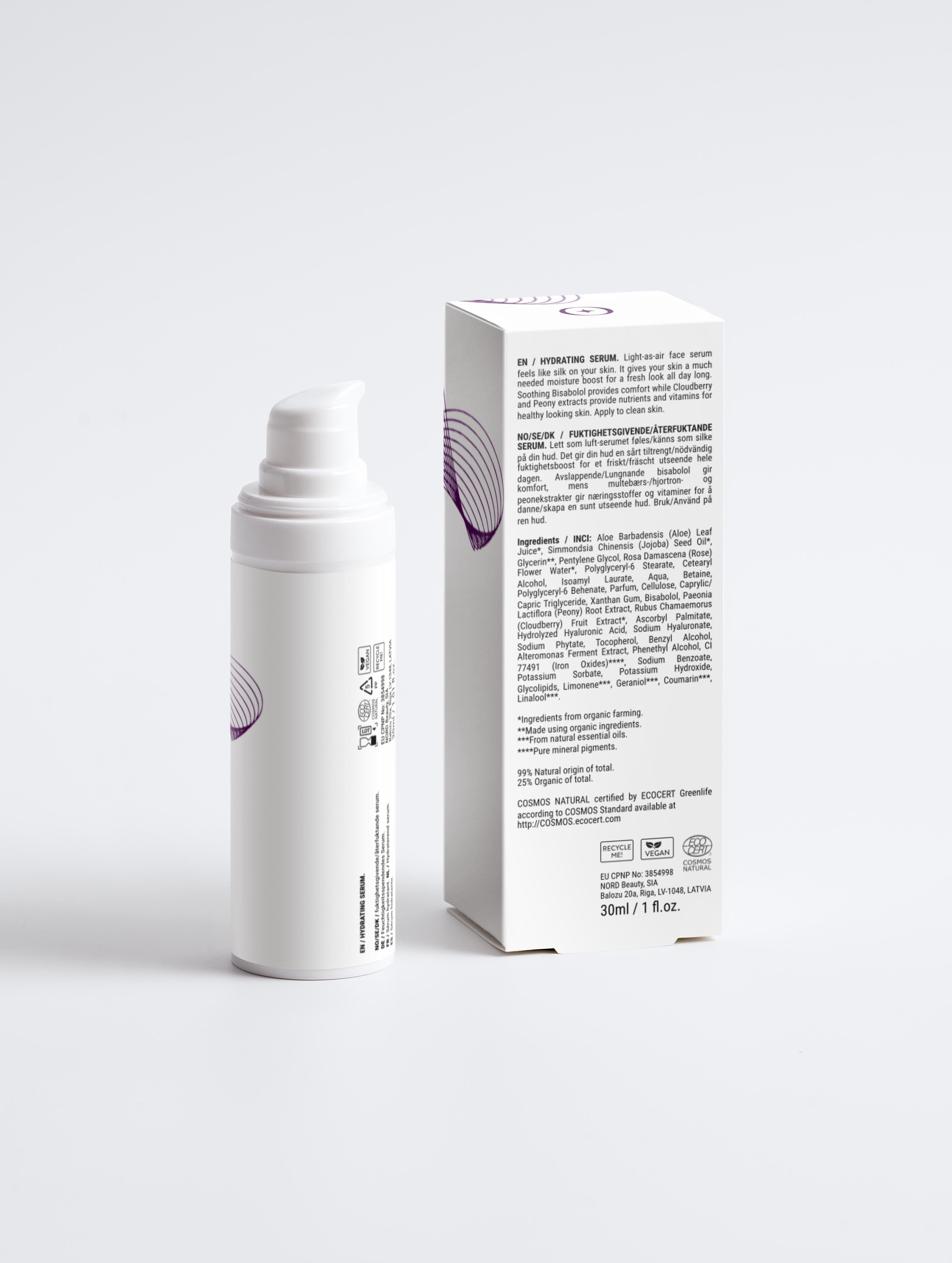 Hydrating Face Serum for Dry & Sensitive Skin with Soothing Cloudberry & Peony for a Healthy Glow